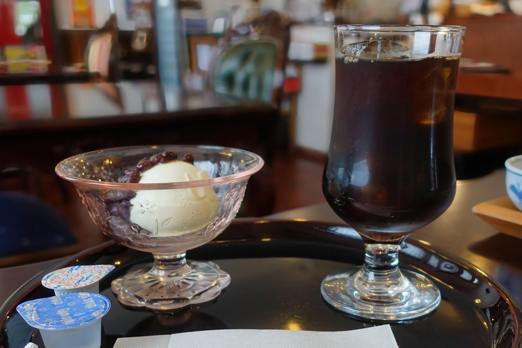 あいづ浪漫亭 しおぐら 小倉アイス + アイスコーヒー