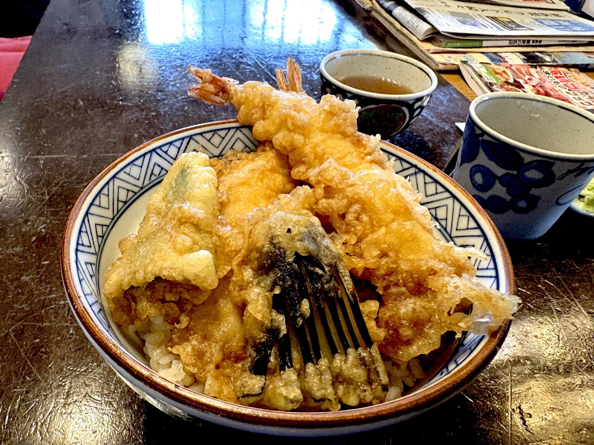 会津 二丸屋武蔵亭(にまるや むさしてい) 天丼定食 もり