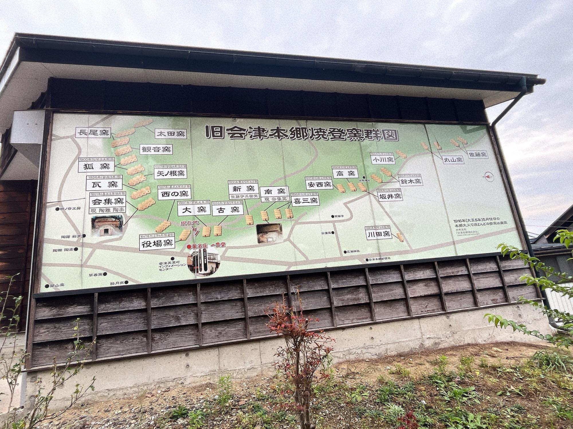 旧会津本郷焼登窯郡図