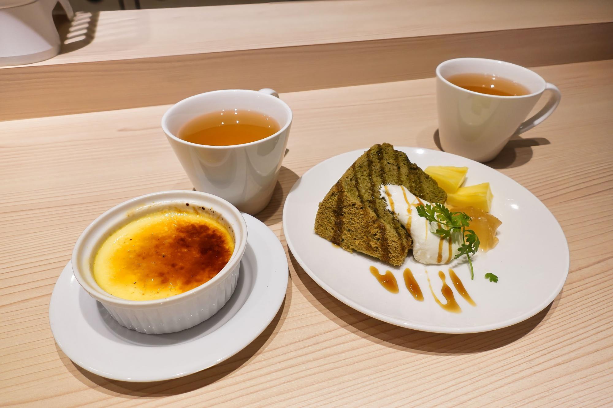 和イタリアン 菜EN(さいえん)  紅茶 ブリュレプリン 抹茶シフォンケーキ